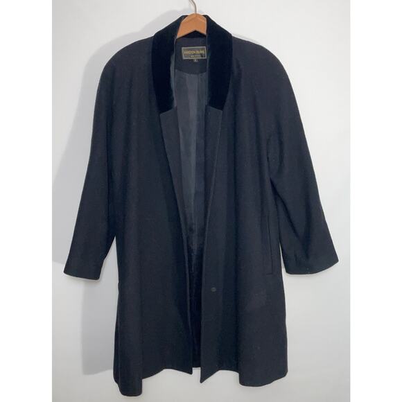 Vintage Kristen Blake Lambs Wool Coat - Size S - Velvet Collar & Made in USA - Picture 1 of 8